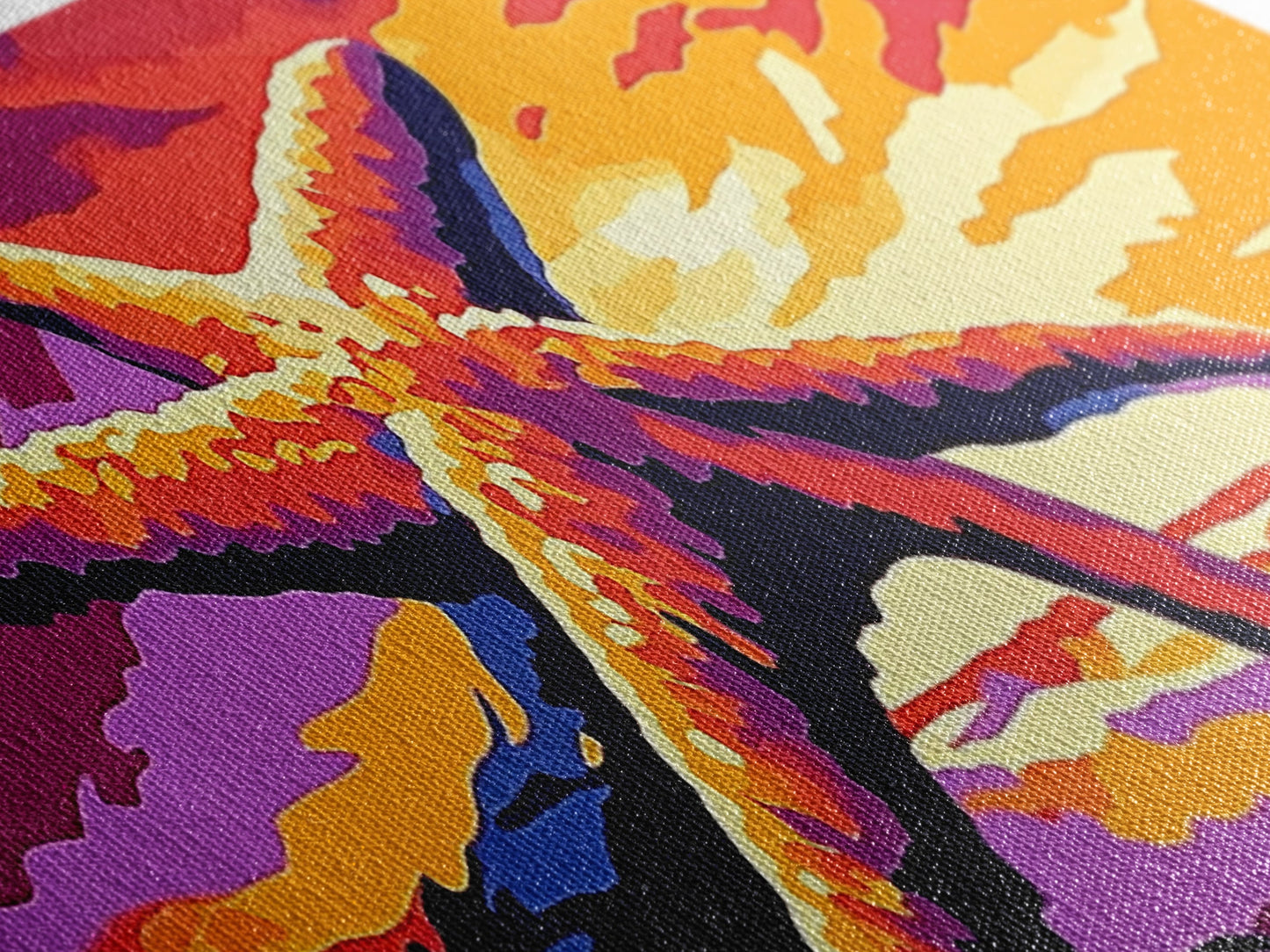 Starfish Sunset, Nautical Wall Art, Coastal Beach Decor, Ocean Scene, Canvas Print, Bold Colors, Seaside Living Room, Summer Vibes