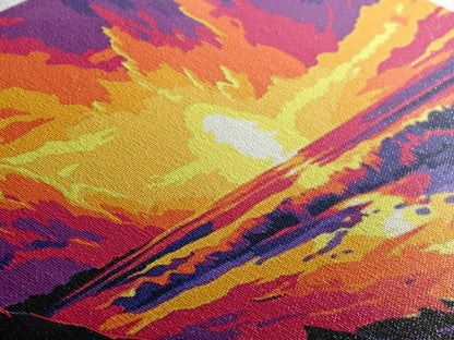 Beach Sunset, Tropical Wall Art, Coastal Landscape, Ocean View, Canvas Print, Bold Colors, Serene Living Room Decor, Summer Escape