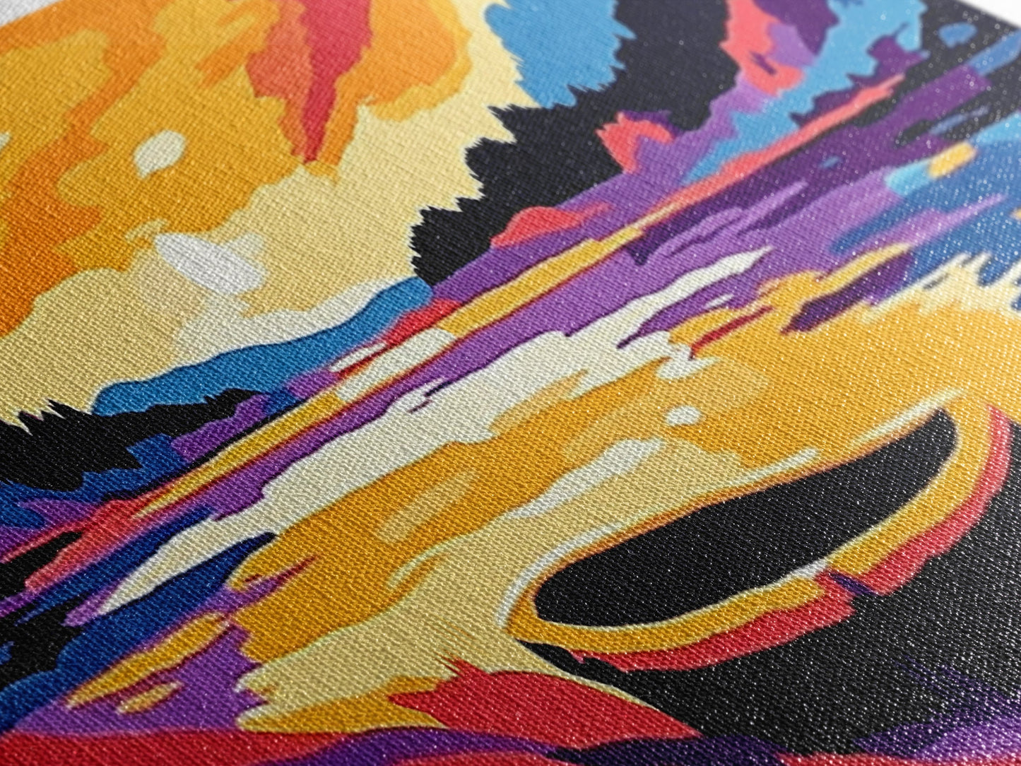 Sunset Boat, Serene Lake, Framed Canvas Print, Tranquil Water Art, Calm Landscape, Warm Color Palette, Boho Home Decor, Bedroom Wall Art