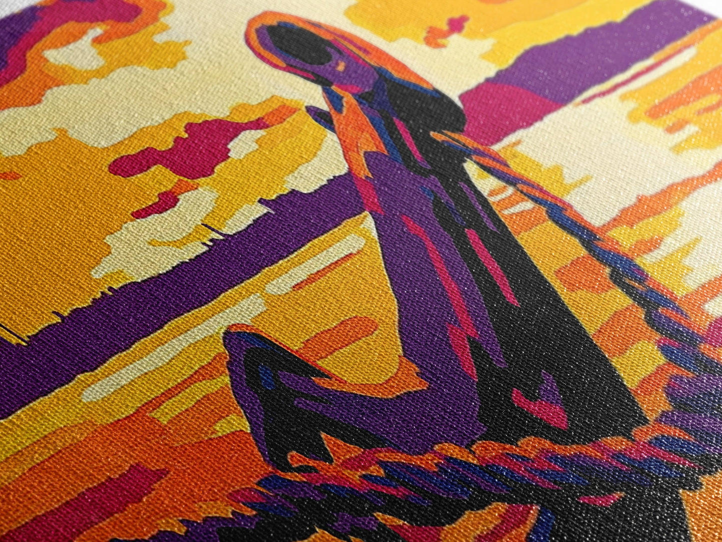 Nautical Anchor, Golden Sunset, Ocean View, Canvas Print, Coastal Home Decor, Vibrant Seascape, Beach Wall Art, Bold Nautical Art