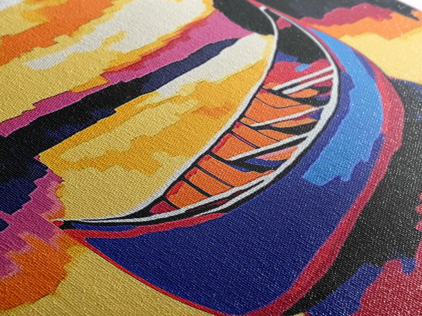 Canoe, Sunset, Water, Framed Canvas Print, Vibrant Lake Art, Nature Wall Art, Rustic Decor, Adventure Art, Cabin Wall Art, Autumn Artwork