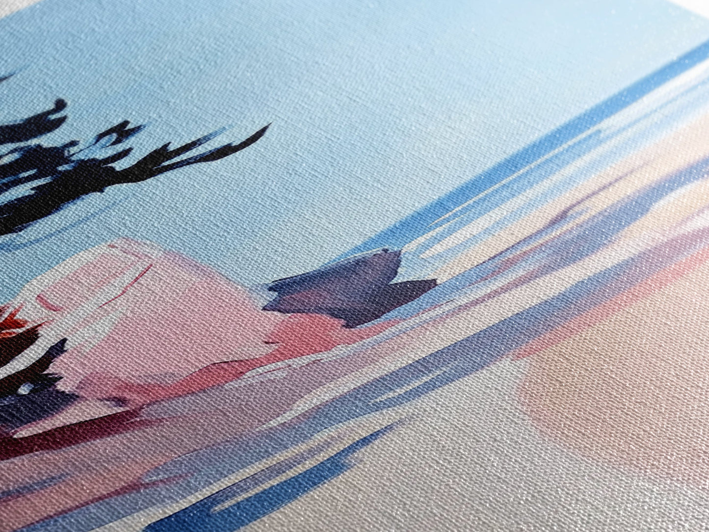 Serene Shore, Abstract, Blue, Canvas Print, Tranquil Beach Painting, Contemporary Wall Art, Bedroom Art, Coastal Home Decor