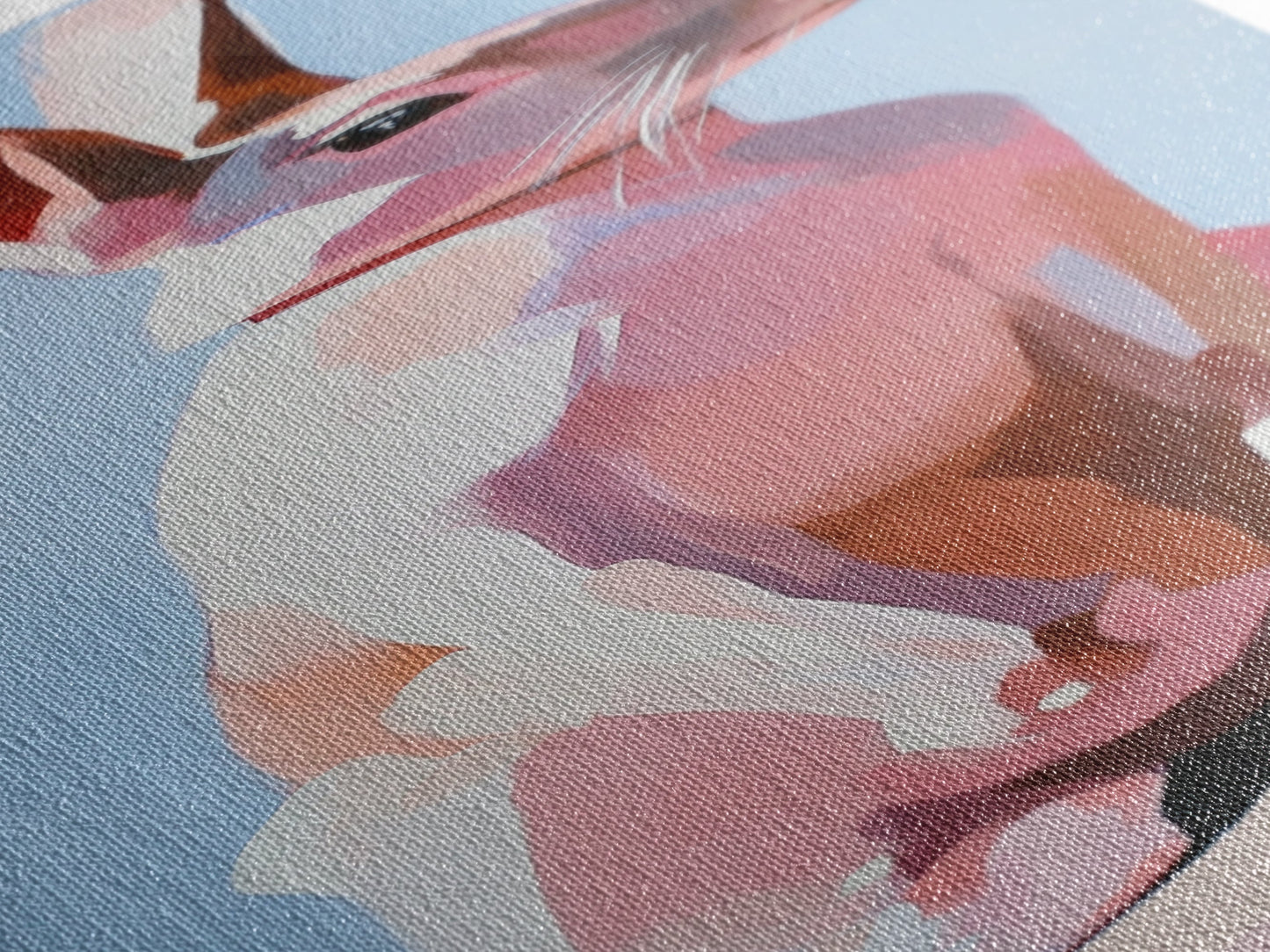 Rabbit Art, Modern Animal Decor, Pastel Bunny Painting, Minimalist Wildlife, Living Room Wall Art, Framed Canvas Print