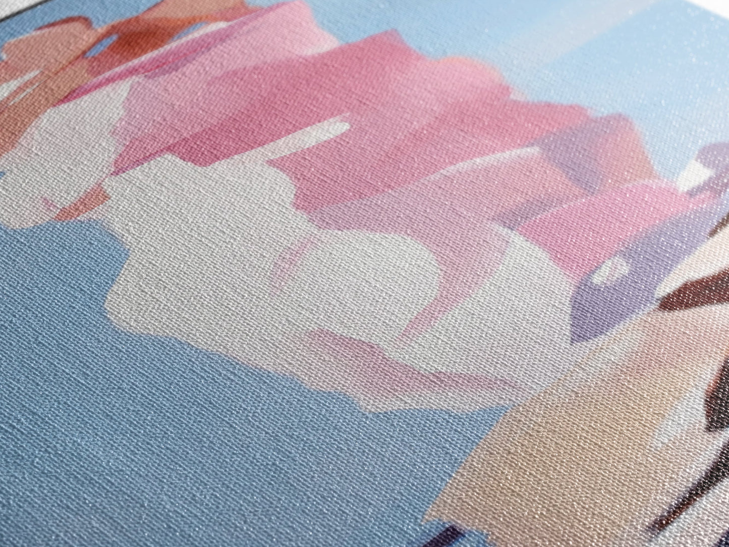 Surreale Felsformation, abstrakte Naturkunst, verträumtes Landschaftsgemälde, minimalistischer blauer Himmel, Wandbild fürs Büro, Leinwanddruck