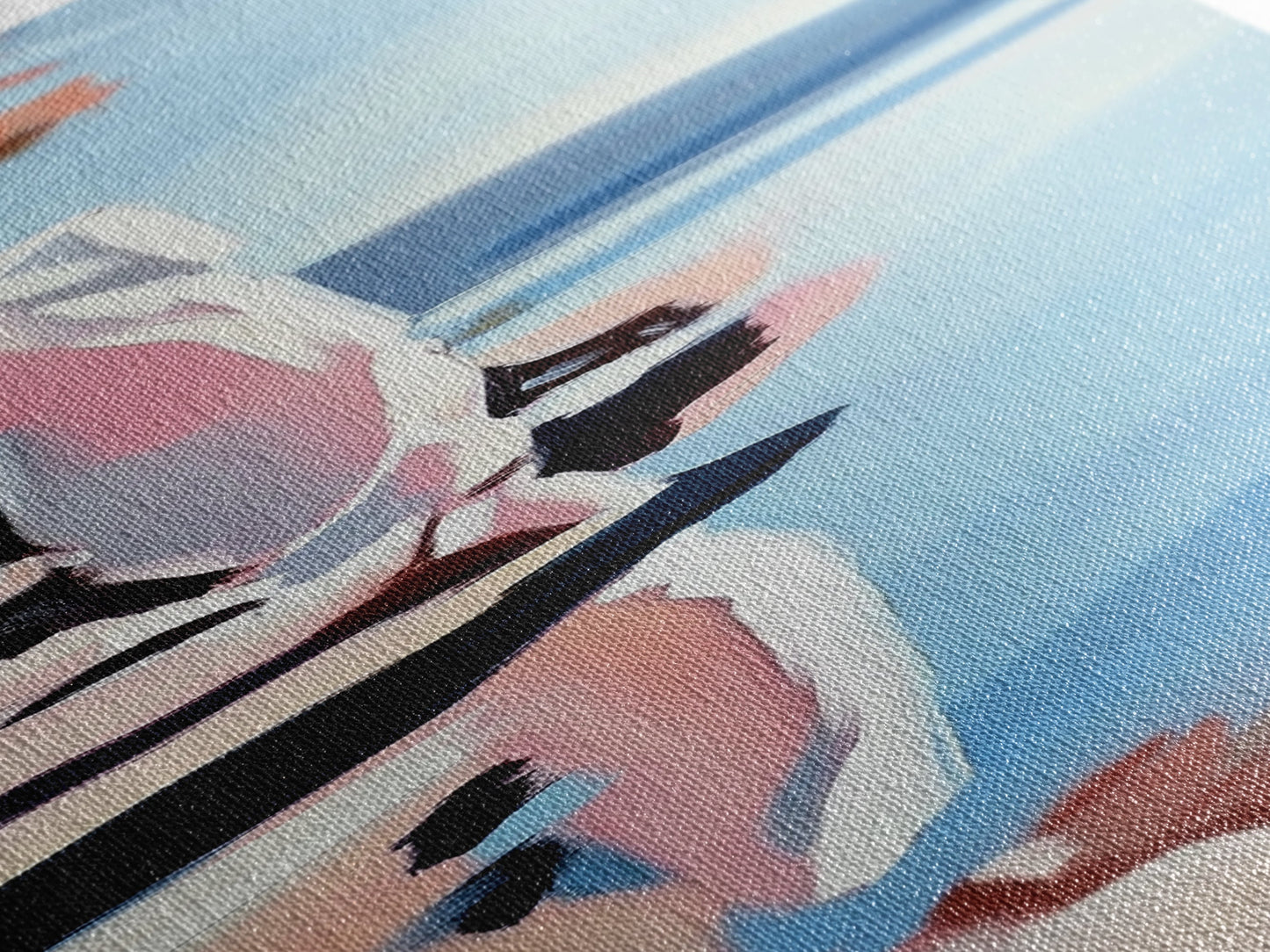 Lakeside Serenity, Peaceful Water Reflection, Tranquil Nature Painting, Forest Blue Landscape, Rustic Cabin Decor, Framed Canvas Print