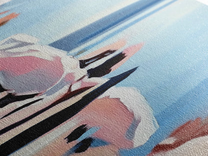 Lakeside Serenity, Peaceful Water Reflection, Tranquil Nature Painting, Forest Blue Landscape, Rustic Cabin Decor, Framed Canvas Print