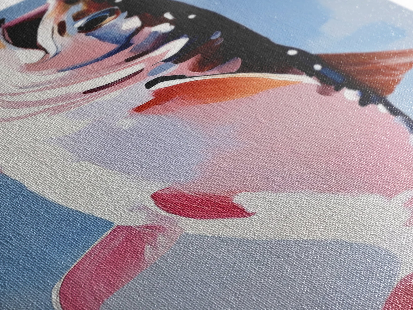 Trout Fish Art, Rustic Fishing Decor, Nature Wildlife Painting, Modern Minimalist Blue, Cabin Lodge Wall Art, Canvas Print