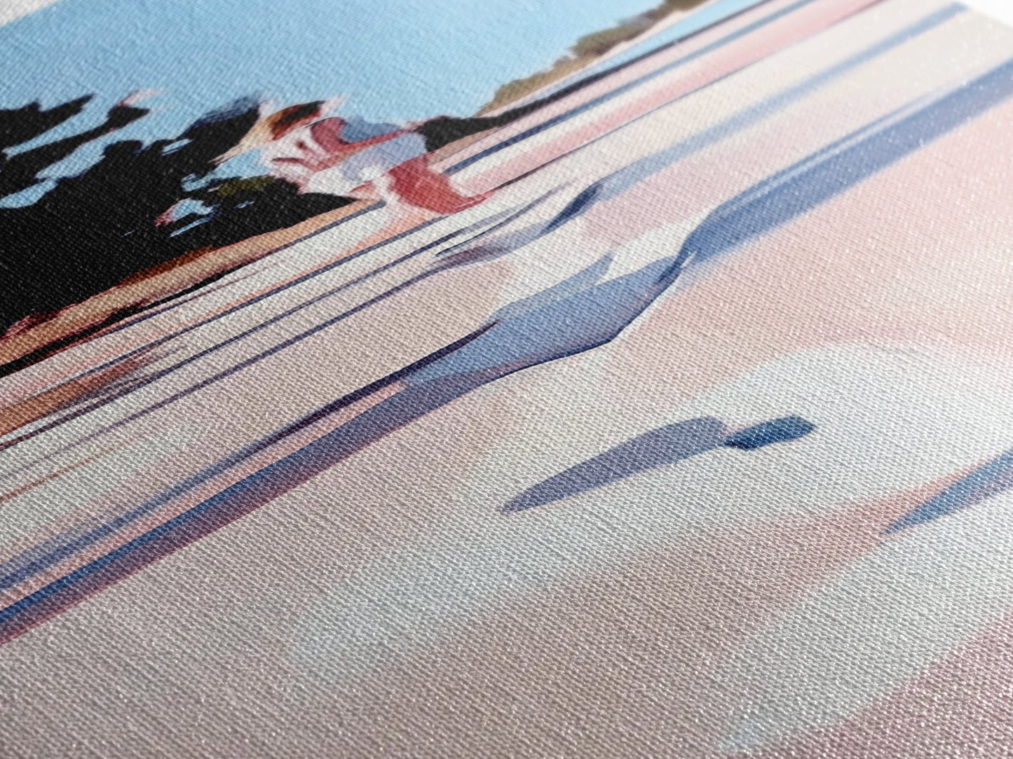 Sandy Beach, Coastal Landscape, Pastel Beach Art, Modern Nature, Canvas Print, Minimalist Seascape, Living Room Wall Art, Bedroom Decor