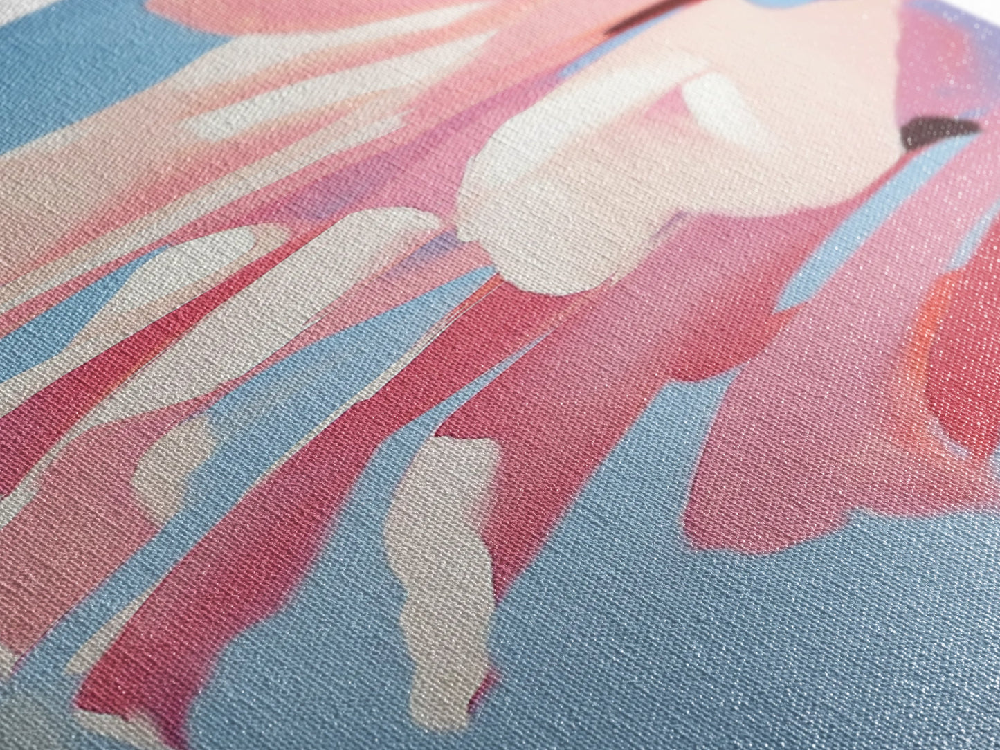 Blumenmotiv, rosa Blütenblätter, botanische Motive, Natur-Wandkunst, Schlafzimmer-Wanddekoration, feminine Ästhetik, modernes Blumenbild, Leinwanddruck