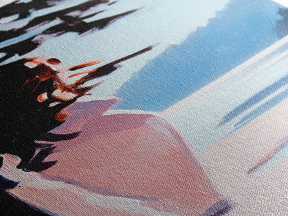 Abstract Nature, Impressionist Landscape, Modern Art, Framed Canvas Print, Minimalist Painting, Office Decor, Living Room Wall Art