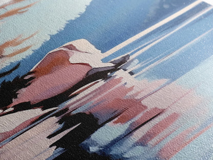 Reflective Landscape, Framed Canvas Print, Surreal Wall Art, Contemporary Home Decor, Living Room Wall Art, Minimalist Coastal Vibes