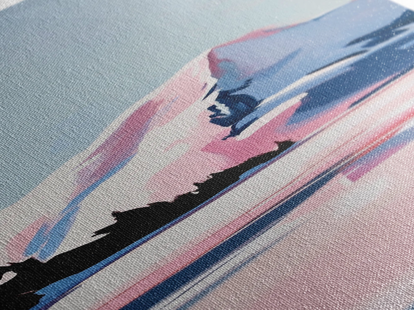 Winter Landscape, Snowy Mountain, Framed Canvas Print, Contemporary Wall Art, Minimalist Aesthetic, Living Room Wall Art