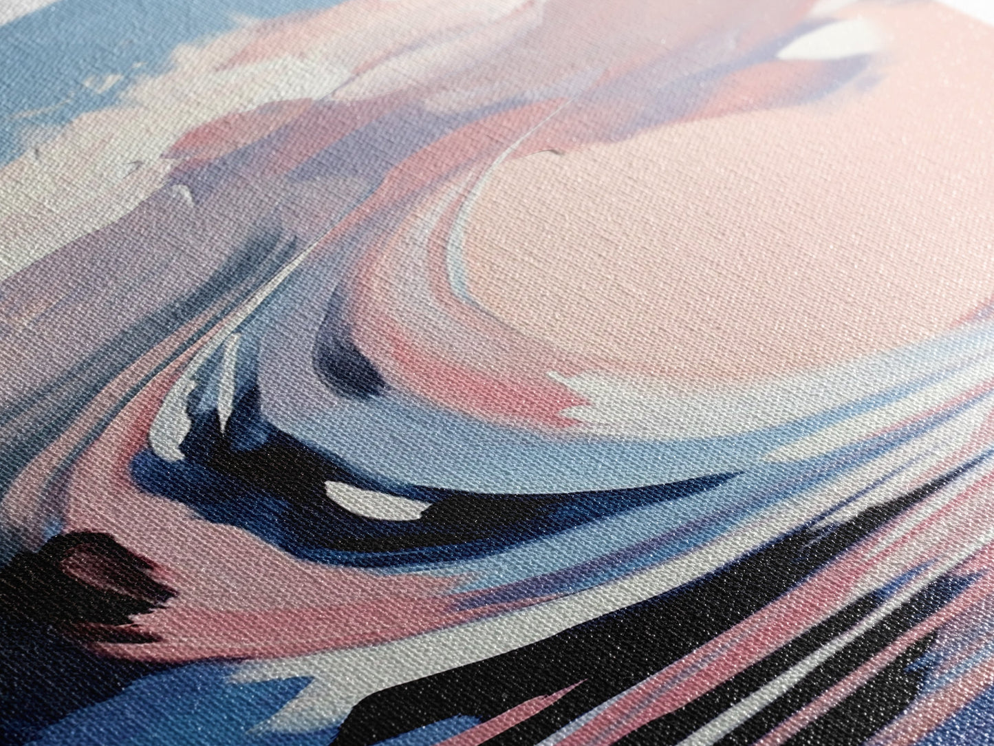 Pink Wave, Ocean Motion, Abstract Surf, Framed Canvas Print, Coastal Wall Art, Living Room Wall Art, Minimalist Aesthetic, Beach Vibes