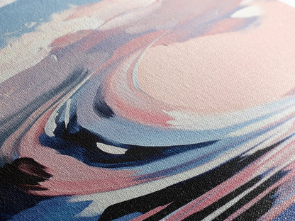 Pink Wave, Ocean Motion, Abstract Surf, Framed Canvas Print, Coastal Wall Art, Living Room Wall Art, Minimalist Aesthetic, Beach Vibes