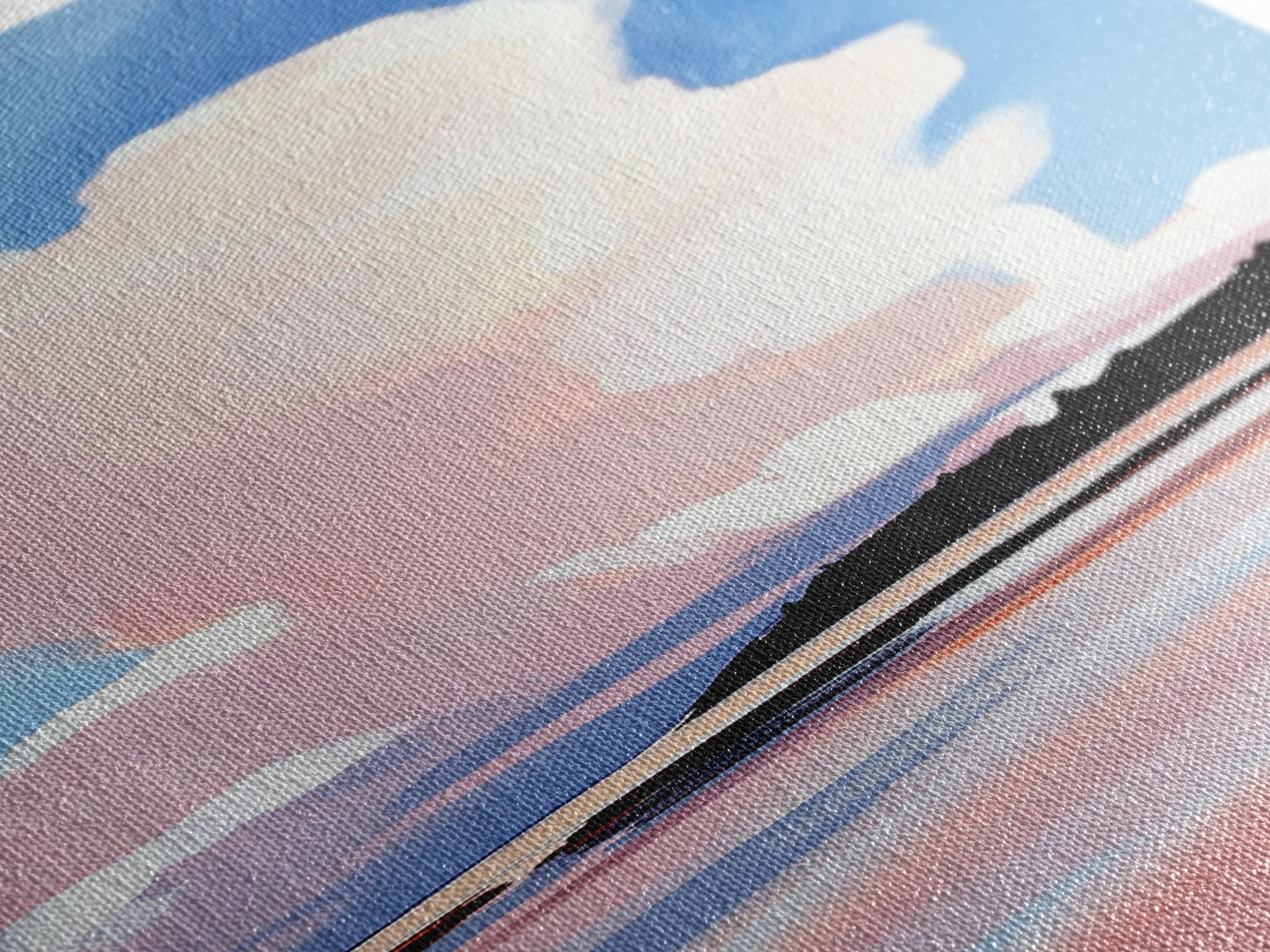 Sunset Clouds, Dreamy Sky, Soft Pastel, Aesthetic Landscape, Minimalist Art, Calm Atmosphere, Living Room, Canvas Print