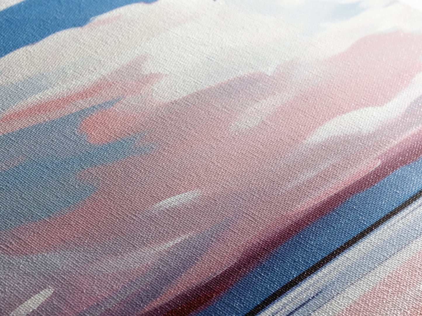 Cloudscape, Pink Sky, Soft Colors, Tranquil Atmosphere, Dreamy Home Decor, Boho Aesthetic, Bedroom Wall Art, Framed Canvas Print