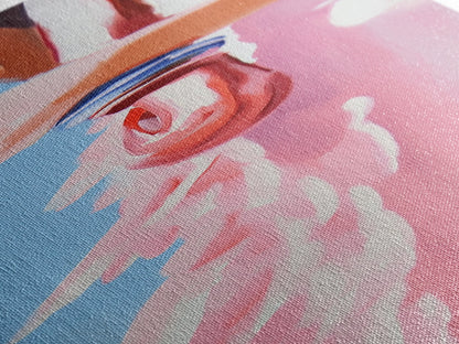 Pink Rope, Nautical Charm, Coastal Decor, Canvas Print, Boho Wall Art, Minimalist Painting, Ocean Art, Pastel Tones, Gift, Blue