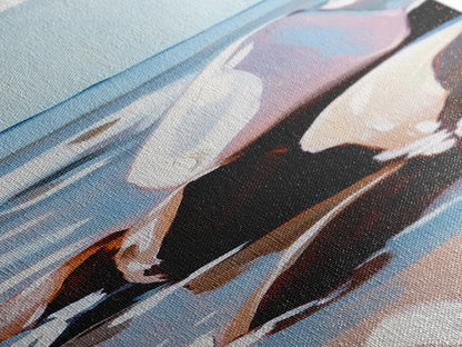 Ocean Rocks, Serene Shore, Tranquil View, Framed Canvas Print, Coastal Wall Art, Minimalist Painting, Bathroom Decor, Zen Art, Gift