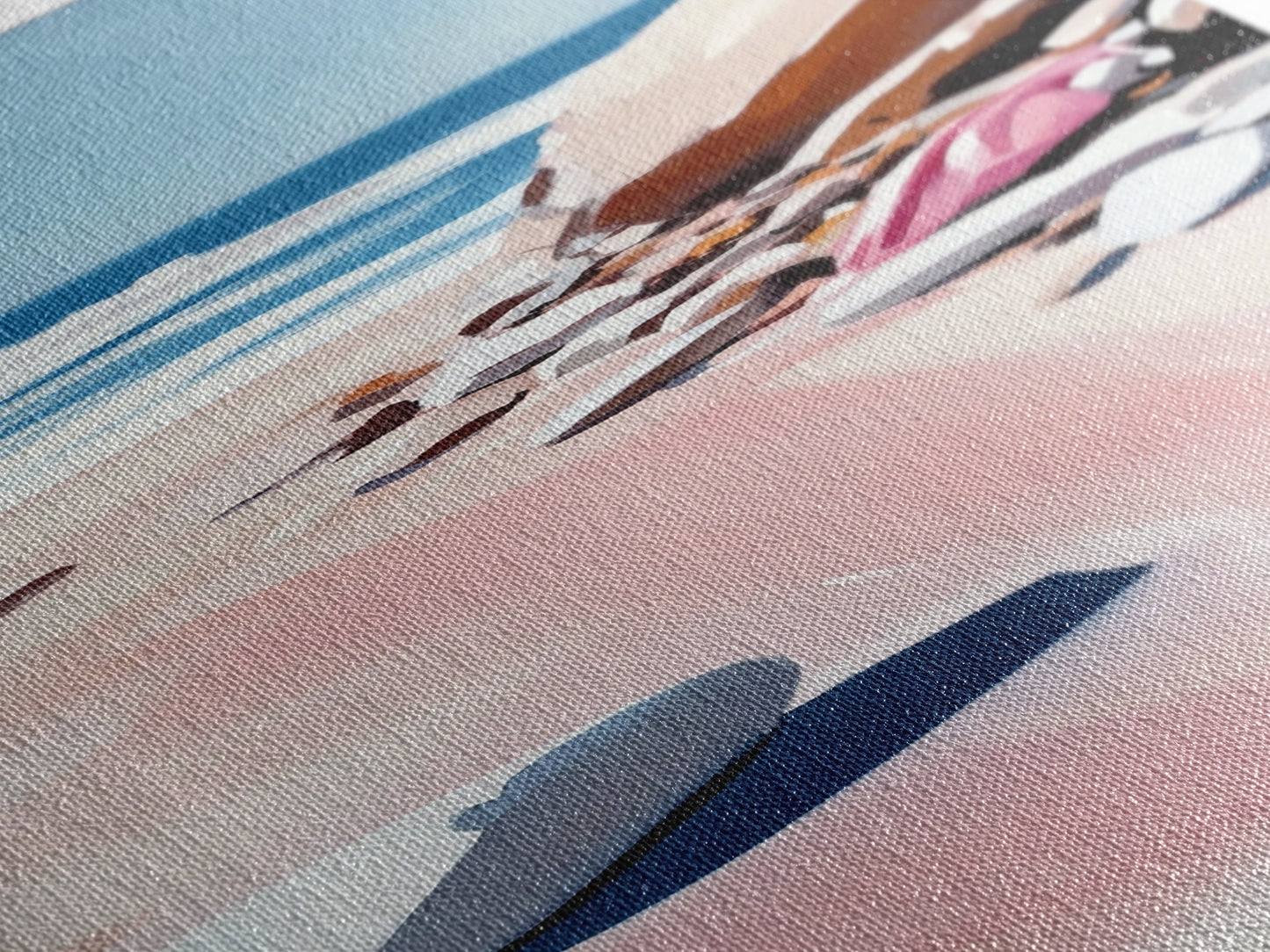 Sandy Beach, Coastal Escape, Ocean Bliss, Canvas Print, Beach House Decor, Minimalist Painting, Living Room Wall Art, Gift, Blue