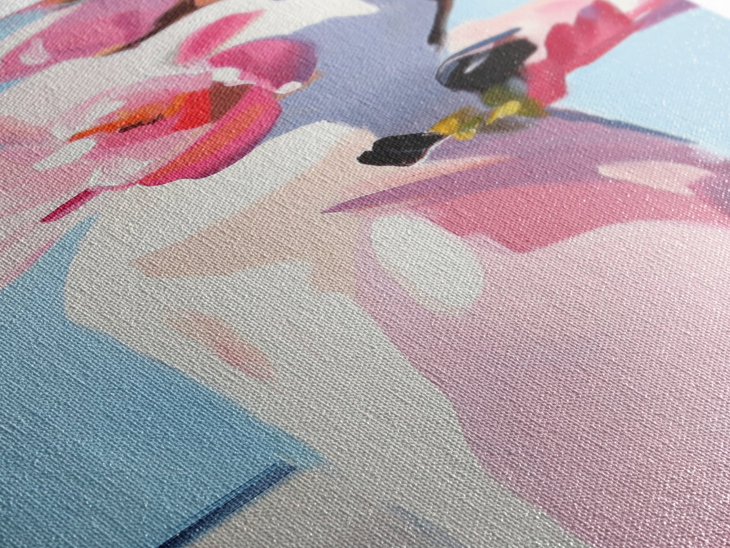 Floral Vase, Pink Magnolia, Modern Impressionist, Canvas Print, Botanical Wall Art, Elegant Decor, Bedroom Art, Feminine Aesthetic