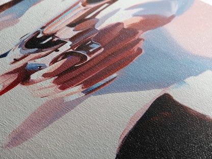 Revolverheld, Westernkunst, gerahmter Leinwanddruck, moderne Cowboy-Wandkunst, maskuline Bürodekoration, dramatische Filmszene, Pop-Art-Ästhetik