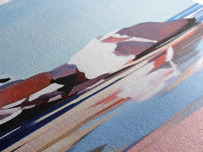 Zen-Reflexionen, vom Wasser inspirierte Kunst, minimalistische Strandszene, ruhiges Naturgemälde, entspannende Dekoration, moderner gerahmter Leinwanddruck