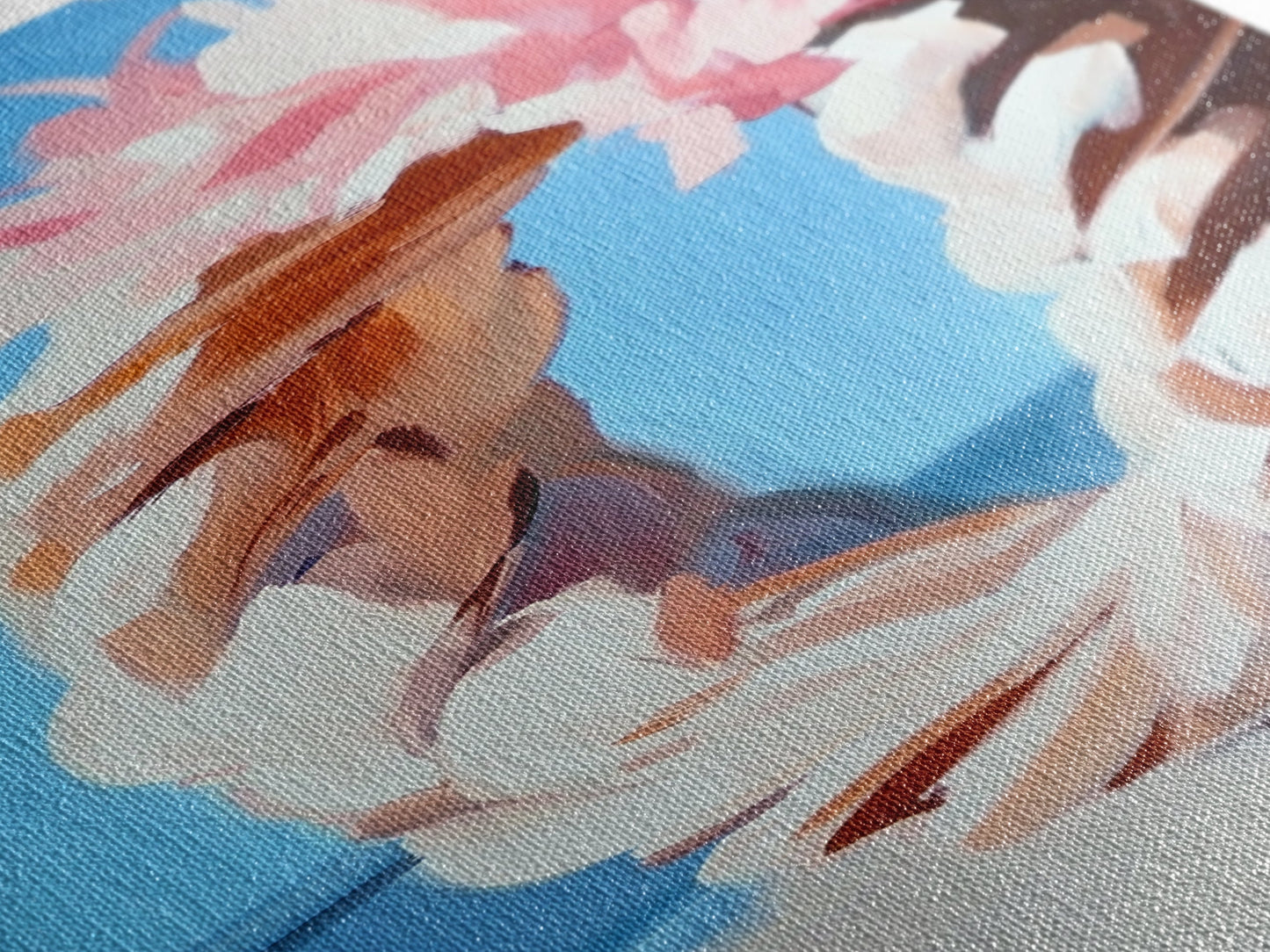 Blumenkranz, Boho-Chic-Kunst, zarte Pastellblumen, feminine Wanddekoration, frühlingshaftes Gemälde, gerahmter Leinwanddruck fürs Schlafzimmer