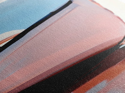 Nautical Escape, Coastal Boat Painting, Soft Pastel Seascape, Beach House Wall Decor, Minimalist Art, Living Room Framed Canvas Print