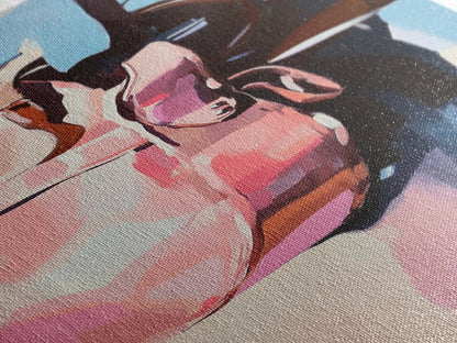 Travel in Style, Chic Handbag Painting, Modern Fashion Decor, Soft Pastel Aesthetic, Minimalist Wall Art, Elegant Home, Canvas Print