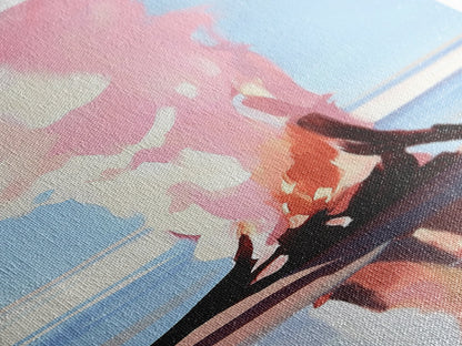 Burning Tree, Surreal Landscape Art, Abstract Nature Print, Dreamy Wall Art, Modern Home Decor, Soft Color Palette, Canvas Print