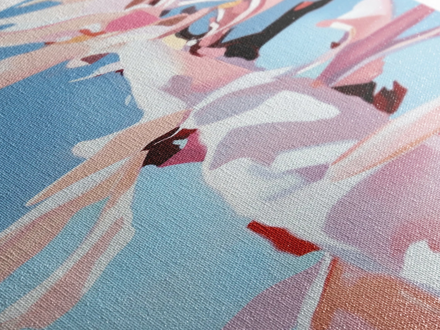 Pink Bloom, Floral Wall Art, Botanical Print, Framed Canvas Print, Modern Aesthetic, Minimalist Decor, Bedroom Art, Boho Artwork