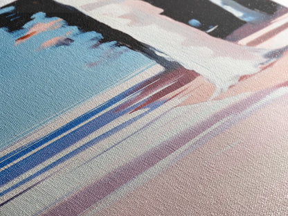 Sunlit Forest, Tree Shadows, Nature Wall Art, Framed Canvas Print, Rustic Aesthetic, Cozy Decor, Cabin Artwork, Minimalist Design