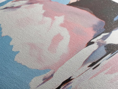 Iceberg, Arctic, Frozen Landscape, Blue, White, Modern Home Art, Minimalist, Winter, Living Room, Office, Framed Canvas Print