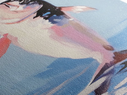 Fish, Water, Minimalist Art, Ocean, Coastal Decor, Marine Life, Blue, White, Kitchen Wall Art, Framed Canvas Print