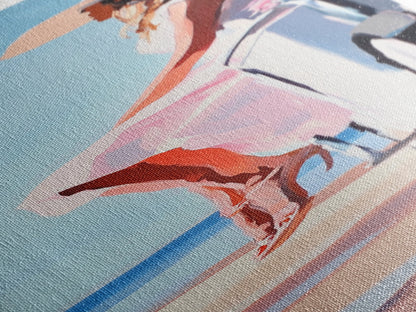 Sunset Cowgirl, Western Fashion, Feminine Art, Canvas Print, Modern Country Decor, Chic Bedroom Wall Art, Stylish Home Accent, Gift Idea