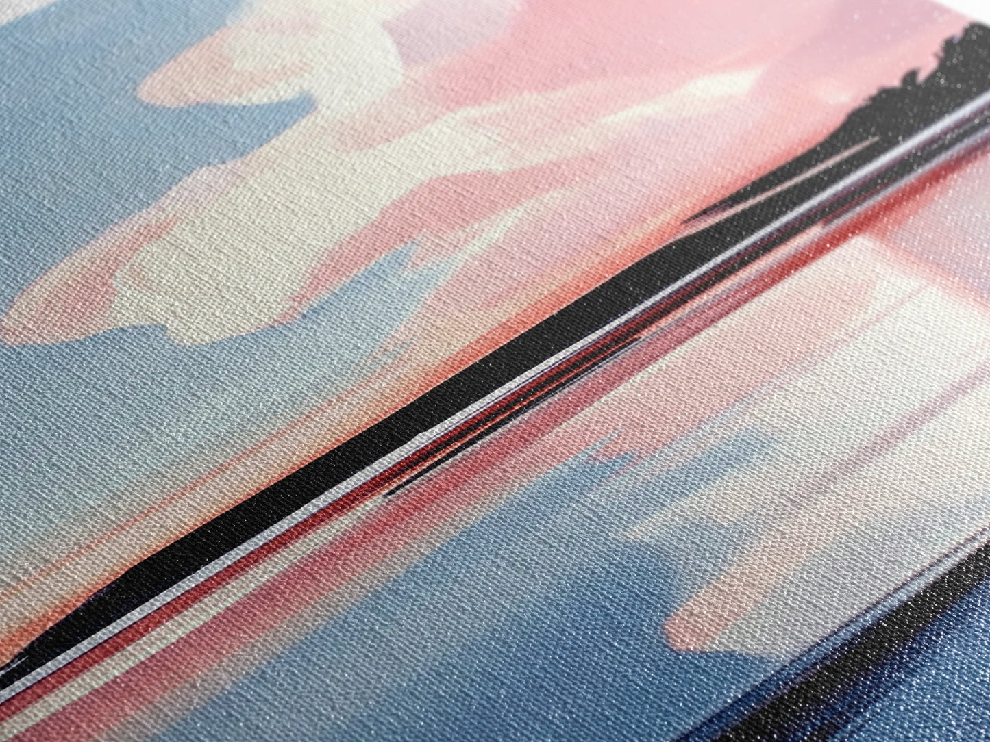 Sunset Reflection, Coastal Wall Art, Abstract Beach Painting, Serene Ocean View, Boho Decor, Canvas Print, Bedroom Wall Art, Office Art