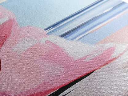 Windswept Dress, Ocean Breeze Art, Soft Pastel Coastal Decor, Feminine Beach Aesthetic, Modern Abstract Art, Canvas Print, Bedroom Wall Art