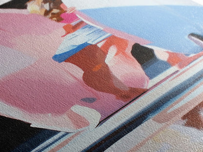 Surf Girl, Beach Aesthetic, Retro Coastal, Sun Kissed Art, Vibrant Summer Decor, Modern Framed Canvas Print, Ocean Lover Gift, Boho Style