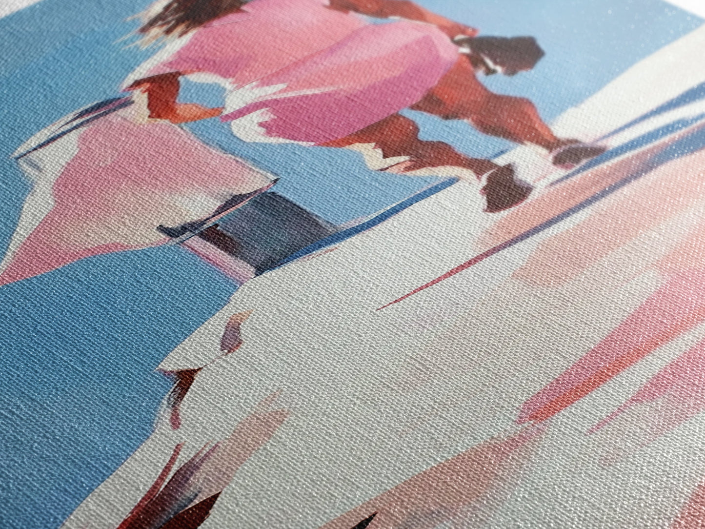 Fashion Model Walking, Feminine Wall Art, Chic Bedroom Decor, Soft Pastel Aesthetic, Minimalist Fashion Illustration, Canvas Print