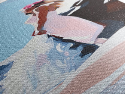 Woman in Nature, Ocean View, Beach Scene, Canvas Print, Romantic Art, Soft Aesthetic, Minimalist Wall Art, Feminine Energy, Serene Mood