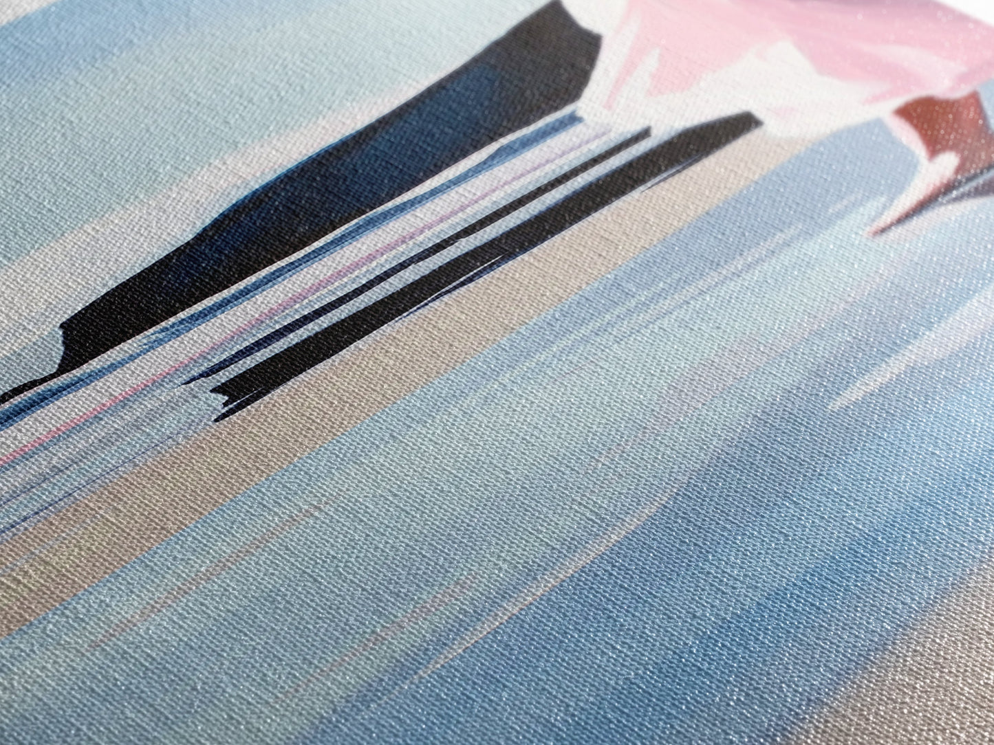 Woman by Ocean, Coastal Art, Canvas Print, Romantic Seascape, Minimalist Decor, Modern Art, Pastel Beach Scene, Living Room Wall Art