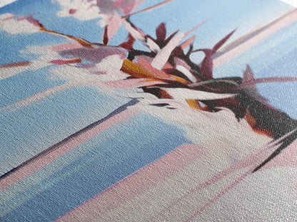 Desert Blossom, Modern Botanical, Pastel Wall Art, Canvas Print, Feminine Nature Decor, Soft Boho Aesthetic, Bedroom Wall Decor