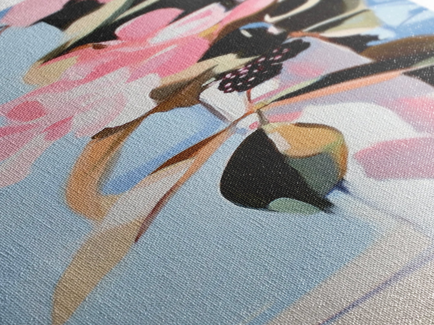 Floral Vase, Pink Flowers, Boho Botanical, Framed Canvas Print, Nature Wall Art, Bedroom Decor, Soft Aesthetic Art, Floral Wall Art