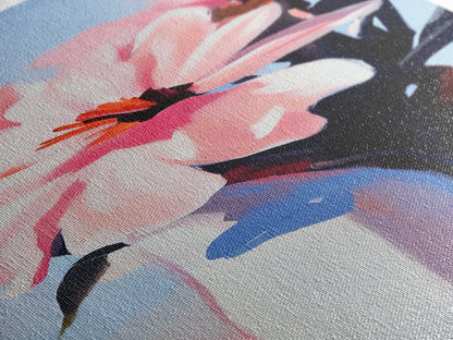 Soft Petals, Pink Floral, Spring Blooms, Canvas Print, Romantic Wall Art, Boho Flower Decor, Feminine Aesthetic, Bedroom Wall Art