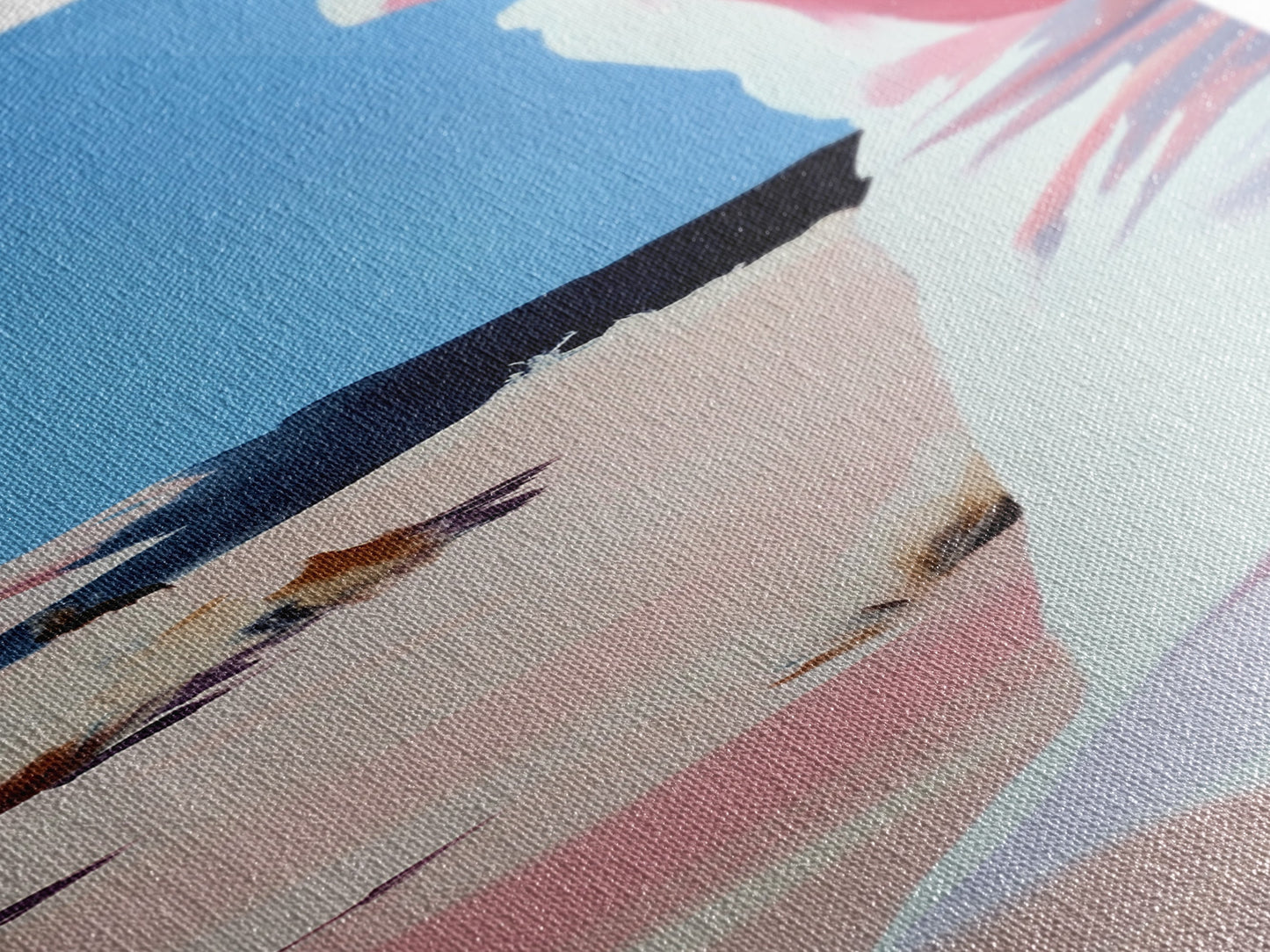 Wüstenspaziergang, Modische Wandkunst, Minimalistischer Figurendruck, Warme Farbtöne, Neutrale Wanddekoration, Moderne Ästhetik, Gerahmter Leinwanddruck