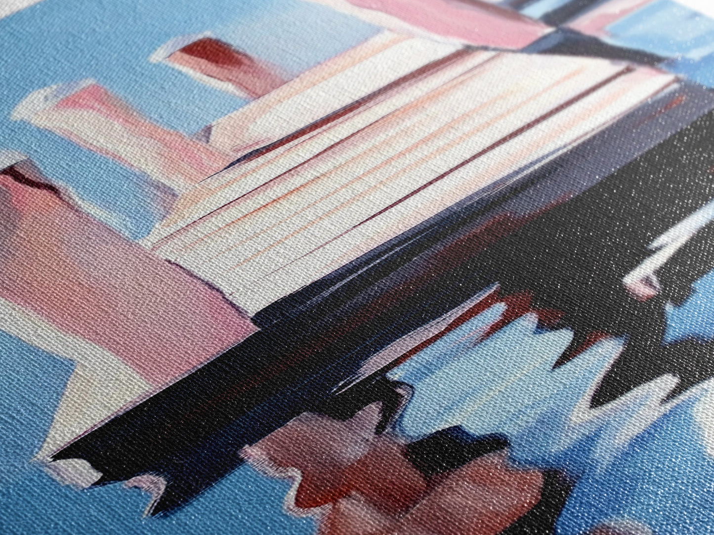 Dock Reflection, Nautical Decor, Seaside Wall Art, Canvas Print, Minimalist Art, Coastal Aesthetic, Blue Wall Art, Modern Home Decor