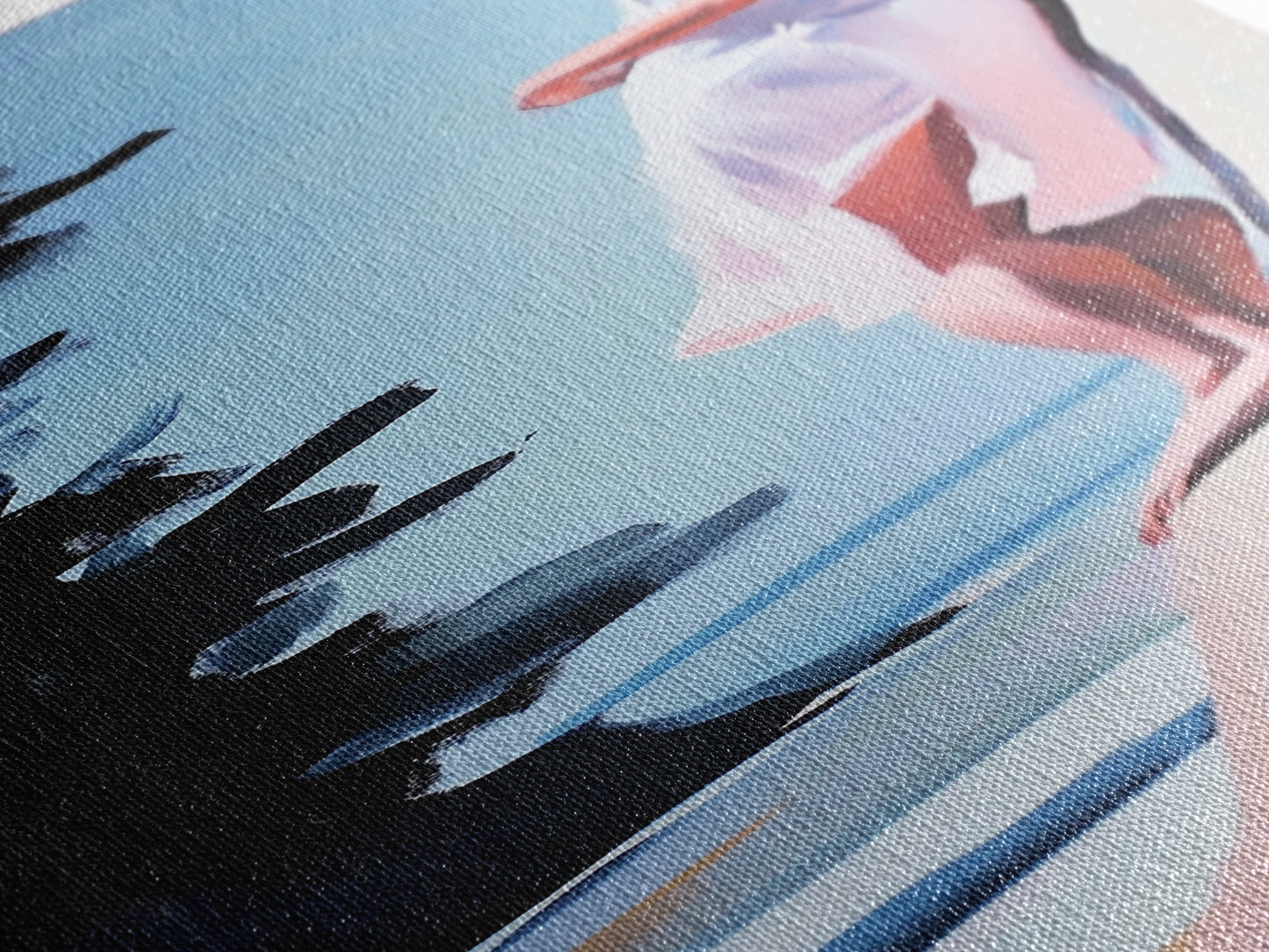 Woman On Cliff, Boho Wall Art, Feminine Canvas Print, Minimalist Decor, Dreamy Aesthetic, Coastal Style, Nature Art, Peaceful Decor