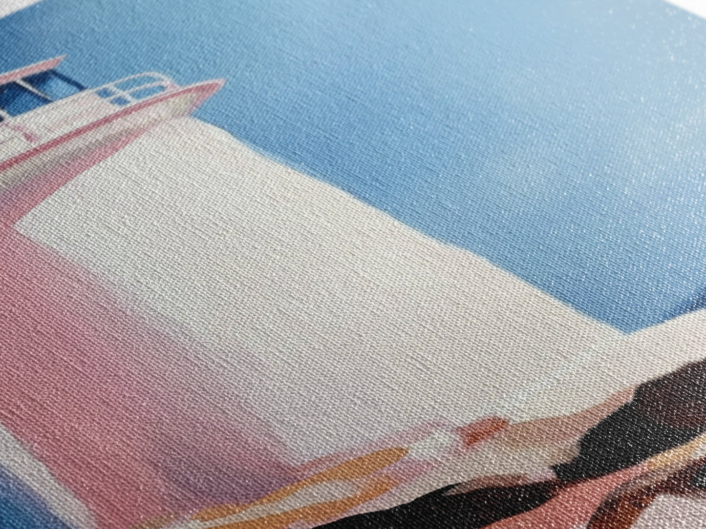 Lighthouse Serenity, Coastal Escape, Ocean Calm, Canvas Print, Nautical Wall Art, Minimalist Decor, Beach House Aesthetic, Office Art