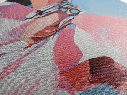 Elegant Woman, Fashion Illustration, Chic Wall Art, Framed Canvas Print, Pink and White, Modern Minimalist, Dressing Room Decor