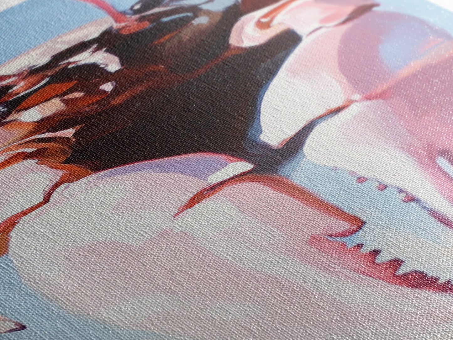 Pink Lobster Art, Coastal Kitchen Decor, Nautical Seafood Print, Framed Canvas Print, Whimsical Ocean Art, Modern Beach House Wall Art